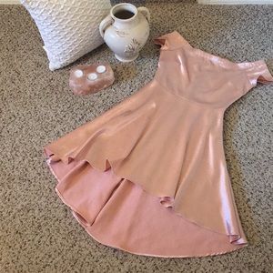 Pink Metallic High Low Dress
